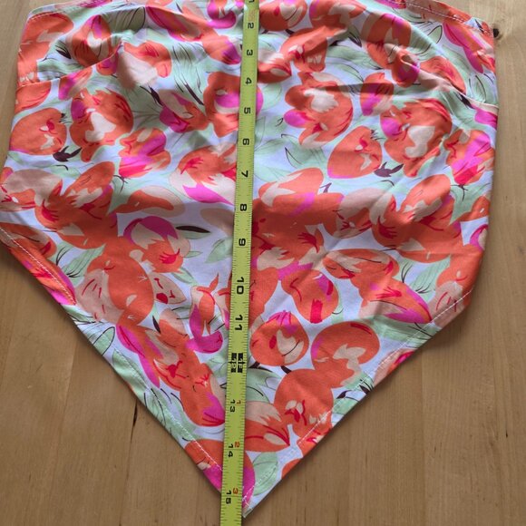 Cider Women’s Floral Tank Sz Large L Crop Top Spaghetti Straps Orange Pink - Picture 7 of 7